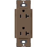 Lutron SCR-20-EP Claro Satin 20A Duplex Receptacle, Not Tamper Resistant in Espresso