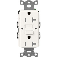 Lutron SCR-20-GFST-BW  Claro Satin Self-Testing Tamper Resistant 20A GFCI Receptacle in Brilliant White