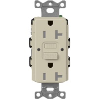 Lutron SCR-20-GFST-CY  Claro Satin Self-Testing Tamper Resistant 20A GFCI Receptacle in Clay