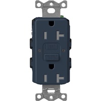 Lutron SCR-20-GFST-DE  Claro Satin Self-Testing Tamper Resistant 20A GFCI Receptacle in Deep Sea