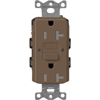 Lutron SCR-20-GFST-EP  Claro Satin Self-Testing Tamper Resistant 20A GFCI Receptacle in Espresso