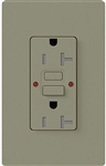 Lutron SCR-20-GFST-GB Claro Satin Self-Testing Tamper Resistant 20A GFCI Receptacle, in Greenbriar