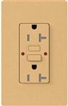 Lutron SCR-20-GFST-GS Claro Satin Self-Testing Tamper Resistant 20A GFCI Receptacle, in Goldstone