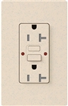 Lutron SCR-20-GFST-LS Claro Satin Self-Testing Tamper Resistant 20A GFCI Receptacle, in Limestone