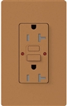 Lutron SCR-20-GFST-TC Claro Satin Self-Testing Tamper Resistant 20A GFCI Receptacle, in Terracotta