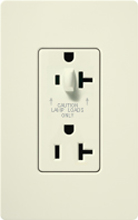 Lutron SCR-20-HDTR-BI Claro Satin Tamper Resistant 20A Split Duplex Receptacle Half for Dimming Use in Biscuit