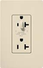 Lutron SCR-20-HDTR-ES Claro Satin Tamper Resistant 20A Split Duplex Receptacle Half for Dimming Use in Eggshell