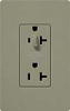 Lutron SCR-20-HDTR-GB Claro Satin Tamper Resistant 20A Split Duplex Receptacle Half for Dimming Use in Greenbriar