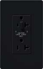 Lutron SCR-20-HDTR-MN Claro Satin Tamper Resistant 20A Split Duplex Receptacle Half for Dimming Use in Midnight