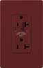 Lutron SCR-20-HDTR-MR Claro Satin Tamper Resistant 20A Split Duplex Receptacle Half for Dimming Use in Merlot