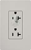 Lutron SCR-20-HDTR-PD Claro Satin Tamper Resistant 20A Split Duplex Receptacle Half for Dimming Use in Palladium