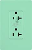 Lutron SCR-20-HDTR-SG Claro Satin Tamper Resistant 20A Split Duplex Receptacle Half for Dimming Use in Sea Glass