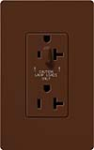 Lutron SCR-20-HDTR-SI Claro Satin Tamper Resistant 20A Split Duplex Receptacle Half for Dimming Use in Sienna