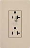 Lutron SCR-20-HDTR-TP Claro Satin Tamper Resistant 20A Split Duplex Receptacle Half for Dimming Use in Taupe