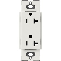 Lutron SCR-20-LG Claro Satin 20A Duplex Receptacle, Not Tamper Resistant in Lunar Gray