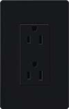 Lutron SCR-20-MN Claro Satin 20A Duplex Receptacle, Not Tamper Resistant, in Midnight