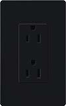 Lutron SCR-20-MN Claro Satin 20A Duplex Receptacle, Not Tamper Resistant, in Midnight