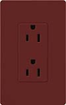 Lutron SCR-20-MR Claro Satin 20A Duplex Receptacle, Not Tamper Resistant, in Merlot