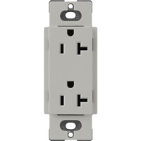 Lutron SCR-20-PB Claro Satin 20A Duplex Receptacle, Not Tamper Resistant in Pebble