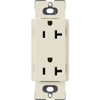 Lutron SCR-20-PM Claro Satin 20A Duplex Receptacle, Not Tamper Resistant in Pumice