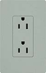 Lutron SCRS-15-TR-BG Claro Satin Tamper Resistant 15A Duplex Receptacle in Bluestone