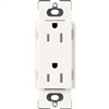 Lutron SCRS-15-TR-BW Claro Satin Tamper Resistant 15A Duplex Receptacle in Brilliant White