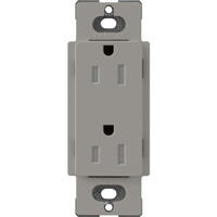 Lutron SCRS-15-TR-CS Claro Satin Tamper Resistant 15A Duplex Receptacle in Cobblestone