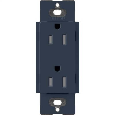 Lutron SCRS-15-TR-DE Claro Satin Tamper Resistant 15A Duplex Receptacle in Deep Sea