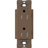 Lutron SCRS-15-TR-EP Claro Satin Tamper Resistant 15A Duplex Receptacle in Espresso