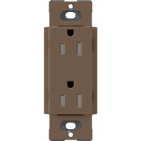 Lutron SCRS-15-TR-EP Claro Satin Tamper Resistant 15A Duplex Receptacle in Espresso