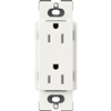 Lutron SCRS-15-TR-GL Claro Satin Tamper Resistant 15A Duplex Receptacle in Glacier White