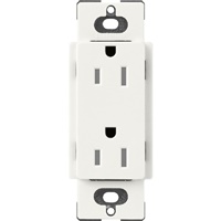 Lutron SCRS-15-TR-GL Claro Satin Tamper Resistant 15A Duplex Receptacle in Glacier White