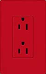 Lutron SCRS-15-TR-HT Claro Satin Tamper Resistant 15A Duplex Receptacle in Hot