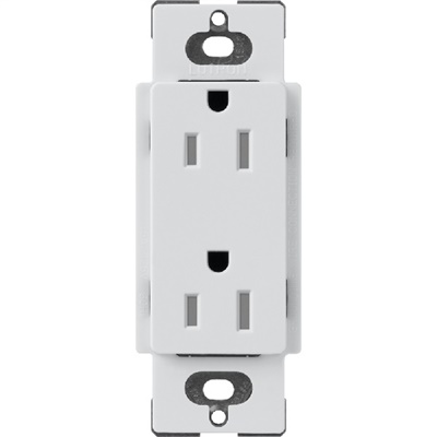 Lutron SCRS-15-TR-MI Claro Satin Tamper Resistant 15A Duplex Receptacle in Mist