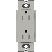 Lutron SCRS-15-TR-PB Claro Satin Tamper Resistant 15A Duplex Receptacle in Pebble