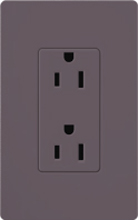 Lutron SCRS-15-TR-PL Claro Satin Tamper Resistant 15A Duplex Receptacle in Plum