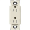 Lutron SCRS-15-TR-PM Claro Satin Tamper Resistant 15A Duplex Receptacle in Pumice