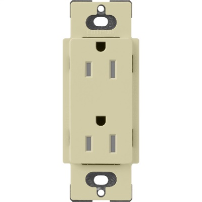 Lutron SCRS-15-TR-SA Claro Satin Tamper Resistant 15A Duplex Receptacle in Sage