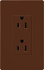 Lutron SCRS-15-TR-SI Claro Satin Tamper Resistant 15A Duplex Receptacle in Sienna