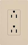 Lutron SCRS-15-TR-TP Claro Satin Tamper Resistant 15A Duplex Receptacle in Taupe