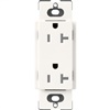 Lutron SCRS-20-TR-BW Claro Satin Tamper Resistant 20A Duplex Receptacle in Brilliant White