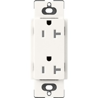 Lutron SCRS-20-TR-BW Claro Satin Tamper Resistant 20A Duplex Receptacle in Brilliant White