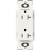 Lutron SCRS-20-TR-GL Claro Satin Tamper Resistant 20A Duplex Receptacle in Glacier White