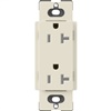Lutron SCRS-20-TR-PM Claro Satin Tamper Resistant 20A Duplex Receptacle in Pumice