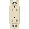 Lutron SCRS-20-TR-SD Claro Satin Tamper Resistant 20A Duplex Receptacle in Sand