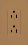 Lutron SCRS-20-TR-TC Claro Satin Tamper Resistant 20A Duplex Receptacle in Terracotta