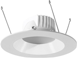 RAB DLED5R8Y/BAF 8W 5 inch LED Retrofit Downlight, 3000K (Warm), 535 Lumens, 85 CRI, With Baffle, White Finish