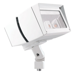 RAB FFLED39YW 39W Arm Mount LED Floodlight, No Photocell, 3000K (Warm), 3644 Lumens, 82 CRI, 7H x 6V Beam Distribution, Standard Operation, White Finish