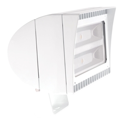 RAB FXLED78TW/480 78W Trunnion Mount LED Floodlight, 5100K (Cool), 7597 Lumens, 67 CRI, Standard Operation, White Finish