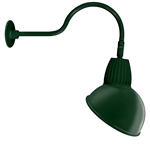 RAB GN1LED13NADG 13W LED Gooseneck Dome Shade with 24" Goose Arm, 4000K Color Temperature (Neutral), Flood Reflector, 15" Angled Dome Shade, Hunter Green Finish